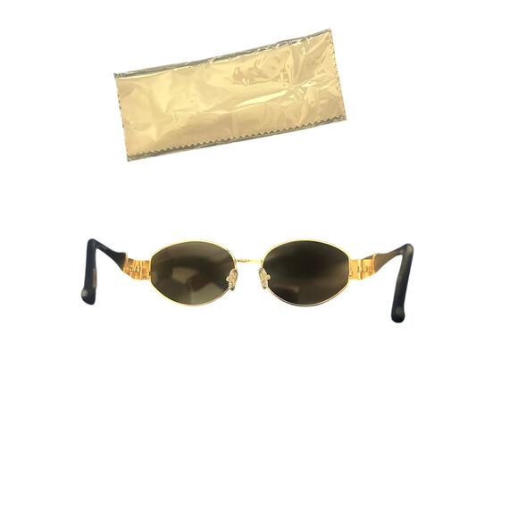 New With Box EBJDE Wire Rimmed Gold Tone Sunglasses with Pouch & Cleaning Cloth - Picture 3 of 4